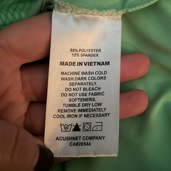 FootJoy Bright Green Diamond Pattern Short Sleeve Golf Polo Size Medium - Picture 3 of 3